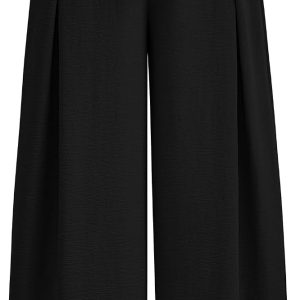 Women's Wide Leg Work Pants Business Casual High Waisted Loose Palazzo Trouser Summer Clothes